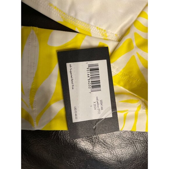 Kate Spade New York Yellow & White Leaf Print Top, Size Small, New With Tag - Picture 3 of 4